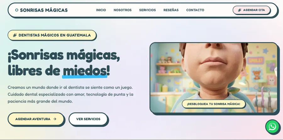 Captura del sitio de Sonrisas Mágicas